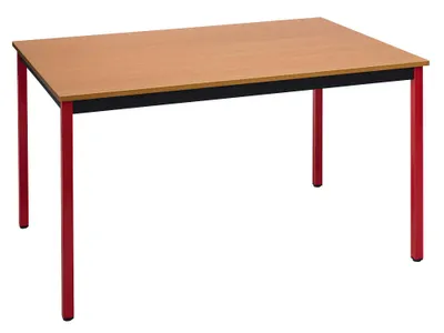 Produktbild von SODEMATUB Mehrzwecktisch buche, rot rechteckig, Vierkantrohr rot, 140,0 x 80,0 x 74,0 cm