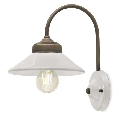 Image de Applique Vintage Colors en fer et céramique crème, 1 lampe, culot E27