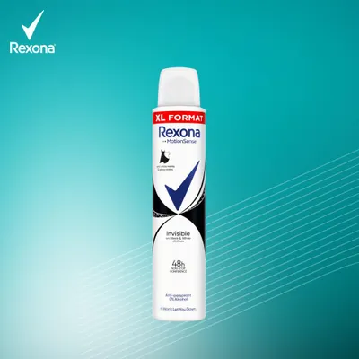 Produktbild von Rexona Invisible Black MotionSense Antitranspirant für Damen, Spray, 200 ml