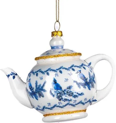 Productafbeelding van Goodwill - Kerstornament, theekopje, Delfts blauw - wit en blauw - 11,5 cm