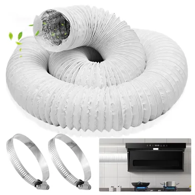 Produktbild von Flexibler Abluftschlauch Ø 150 mm – 6 m PVC Aluminium Rohr – für Klimaanlage, Wäschetrockner & Dunstabzugshaube – Lüftungsschlauch