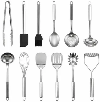 Productafbeelding van Keukenhulpmiddelen set 12-delig, RVS, voor koken