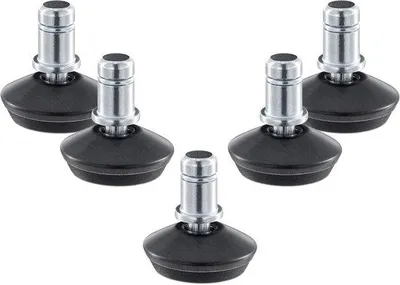 Produktbild von Famanu Set von 5 Bürostuhl-Gleitern – 11 mm – Ersatz für Rollen – 5 Füße für Bürostuhl – Schwarz