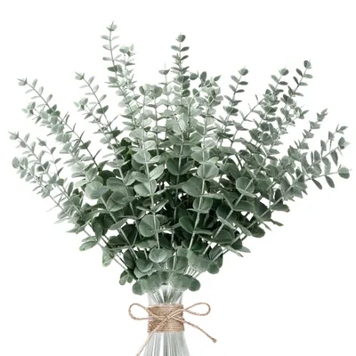 Produktbild von 30 künstliche Eukalyptuspflanzen, 38 cm lange künstliche Eukalyptusblätter, getrocknete Eukalyptuszweige, künstliche Pflanzen für Blumenarrangements, Tischdekorationen, Hochzeiten, Vasendekorationen