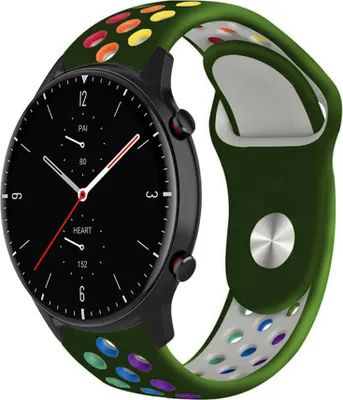 Produktbild von Strap-it Amazfit GTR 2 Sportarmband (Armeegrün bunt)