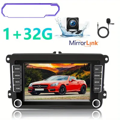Image de Autoradio Android 2 DIN avec écran tactile de 7 pouces, système de navigation GPS et caméra de recul