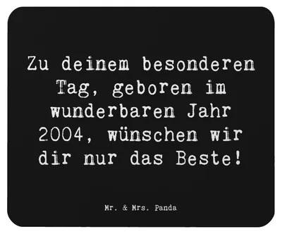 Produktbild von Mr. & Mrs. Panda Mousepad Spruch 2004 Geburtstag - Schwarz - Geschenk, Happy Birthday, Mouse Pad, Jahrgangsgeschenk, Erinnerungsgeschenk, Geburtstagsspruch, Alter, laptop