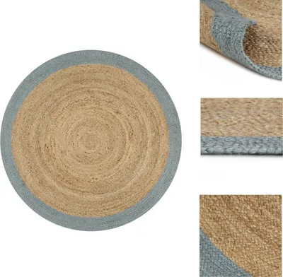 Immagine prodotto di vidaXL Tappeto in iuta fatto a mano con bordo verde oliva 120 cm - Tappeti