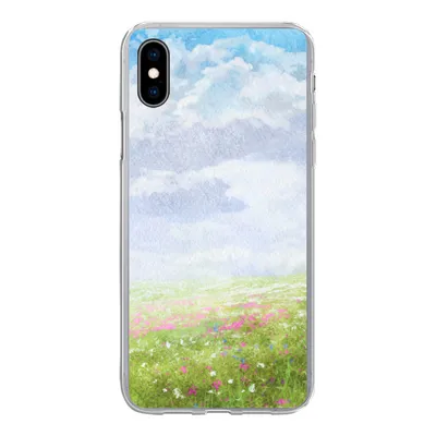 Produktbild von MuchoWow® Handyhülle Schutzhülle Hülle für iPhone Xs Aquarell - Blumen - Landschaft Silikon Softcase Handy Hülle - Handytasche