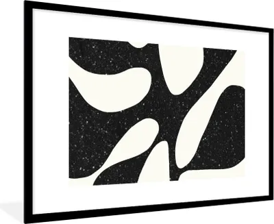 Produktbild von MuchoWow® Gerahmtes Poster Pflanze - Schwarz - Minimalismus 90x60 cm - Poster mit Schwarzem Bilderrahmen Wandposter Rahmen Foto Bilder - Wanddekoration - Fotos