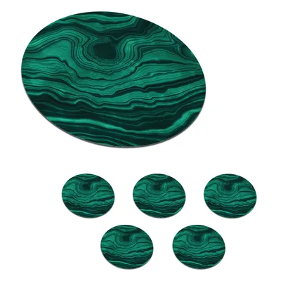 Obrázok produktu pre MuchoWow® Okrúhly sklenený podšálok, sada 6 ks Achát - Drahokamy - Geoda 10x10x0.3cm Podložky pod poháre - podložky pod nápoje - ochrana stolovej
