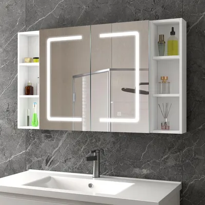Produktbild von Spiegelschrank Hängeschrank Wandschrank Badschrank Badezimmerschrank Bad mit LED 120x70cm