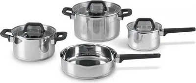 Image de Lamart LT1119 Set de casseroles en acier inoxydable Pour, 7 pièces