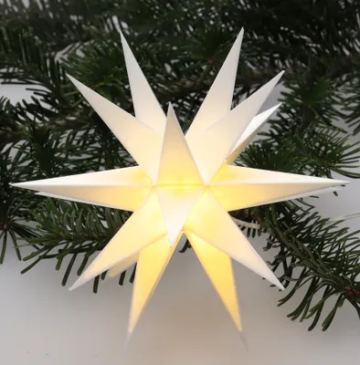 Produktbild von LED Ministern Baltasar für Innen, Außen - Weiß / Komplettset mit Trafo 230 V, Kunststoff, 18*18*18 cm, Weihnachtsstern, Adventsstern