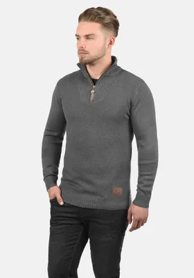 Produktbild von SOLID SDTommy Herren Strickpullover Troyer Feinstrick Pullover mit Troyerkragen Rippbündchen Baumwollmischung Regular fit