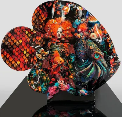 Produktbild von Casa Padrino Luxus XXL Deko Figur Fisch Bunt H. 110 cm