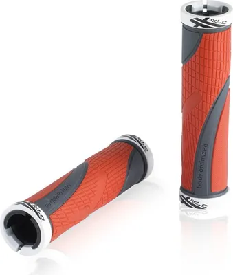Produktbild von XLC GR-S23 Griffe 'Sport Bo 2', 2x Klemmung, 130 mm, Ø 22 mm, rot/grau (1 Paar)