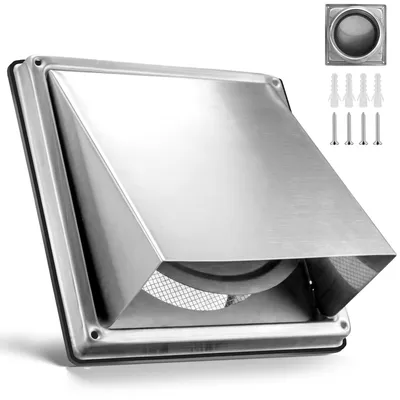 Image de Grille de ventilation en acier inoxydable de 100 mm avec clapet anti-retour