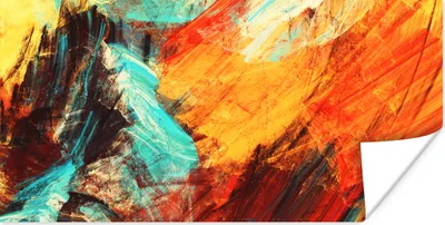 Produktbild von MuchoWow® Poster Gemälde - Abstrakt - Öl 120x60 cm - Bild