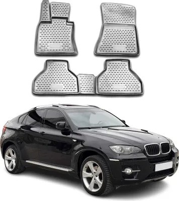 Obrázek produktu pro 2007-2014 BMW X6 E70 E71 E72 Podlahové rohože gumové šedé 4 ks