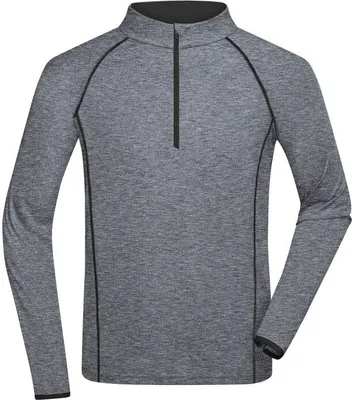 Produktbild von Langarm Funktionsshirt für Fitness und Sport black-melange/black, Gr. M