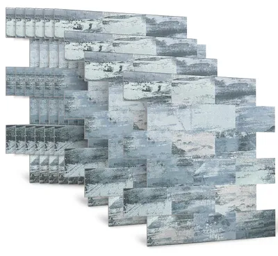 Zdjęcie produktu dla Naklejki ścienne imitujące płytki, 10 sztuk, 34,3 x 29 cm, wygląd drewna, samoprzylepne