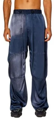 Produktbild von Diesel P-marty Herrenhosew35 Blauer Satin Übergroße Extra-Baggy-Cargo Rrp325 - 52