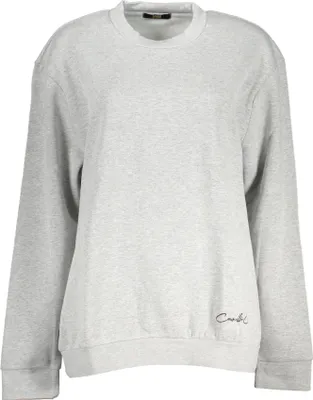 Produktbild von Elegantes Damen Langarm-Sweatshirt Grau mit Stickerei & Logo