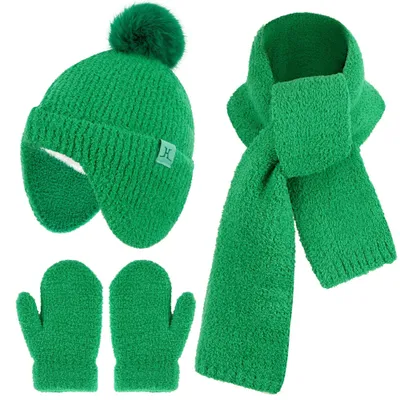 Productafbeelding van Warme Kinder Winterset met Muts, Sjaal en Handschoenen