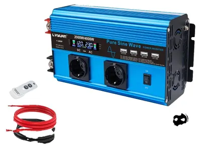 Produktbild von Wechselrichter, reine Sinuswelle, USB-Ausgang, 12V 4000W EU