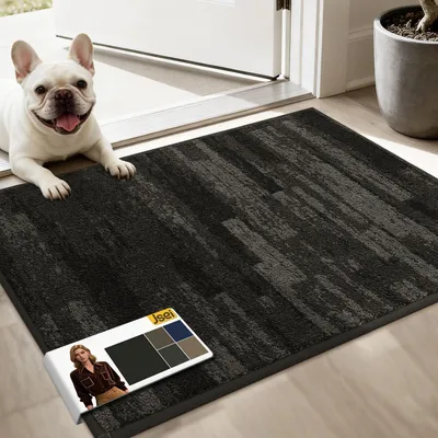 Obrázek produktu pro Podlahová rohož do interiéru, 50x80 cm, tmavě šedá, protiskluzová, omyvatelná