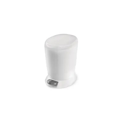 Produktbild von simplehuman 6 Liter runder Treteimer, weißer Kunststoff - 8,6x8,6x63,5 cm; CW1318