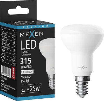 Zdjęcie produktu dla Mexen Nova żarówka LED E14, R50, 3W, Neutralna - 4000K, 315 lm - L103-E14-0340-01