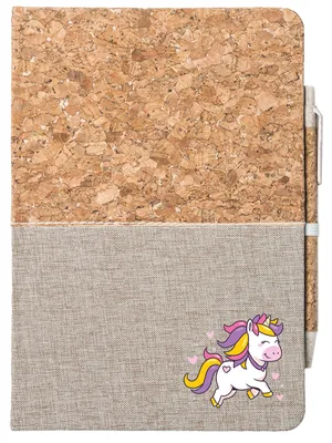 Produktbild von Huuraa Notizbuch A5 Einhorn Comic 80 Blatt inkl. Kugelschreiber Tagebuch Geschenkidee