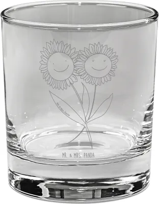 Produktbild von Mr. & Mrs. Panda Glas Blume Sonnenblume - Transparent - Geschenk, Longdrinkglas, für Gin, Freundin, Beste, Garten, Sonnenblumen, Freundschaft, Lieblingsmensch, Trinkglas