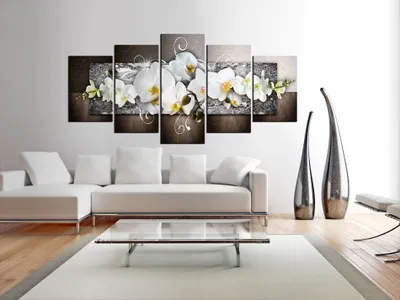 Produktbild von Akustikbild Blumen 200x100 cm Bilder Akustikschaum Hochleistungsschallabsorber Schallschutz Leinwand 5 tlg Wandbild Raumakustik Schalldämmung 020110-157