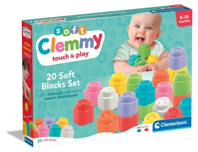 Productafbeelding van Clementoni Clemmy, set van 20 bouwstenen, bouwspeelgoed, geschikt voor kinderen vanaf 0,5 jaar, 20 stuks, 818 gram