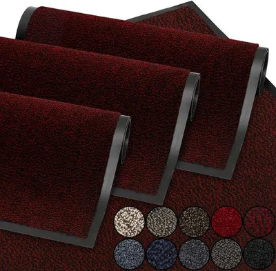 Obrázok produktu pre 90 x 60 cm rohož s gumovou podložkou v bordovej farbe