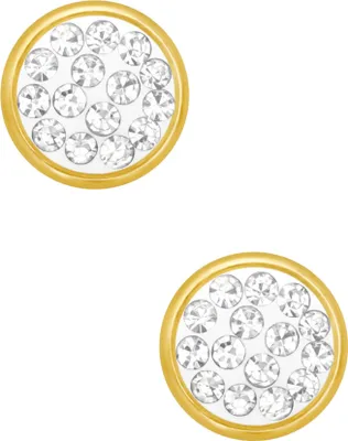 Produktbild von Goldene Chirurgenstahl-Ohrstecker Rund 6 mm mit Kristall