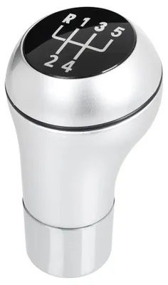 Image de BMW E39 E46 E53 E60 E61 E81 E82 E83 E85 E87 E90 E91 E92 E93 Pommeau de levier de vitesses ARGENT+CHROME 5 VITESSES