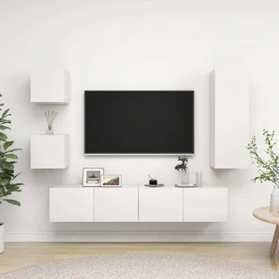 Produktbild von The Living Store 5-tlg. TV-Schrank-Set Weiß Holzwerkstoff