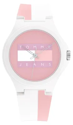 Produktbild von Tommy Hilfiger Uni-Uhr Berlin 1720026 Silikon Weiß-Rosa 40 mm