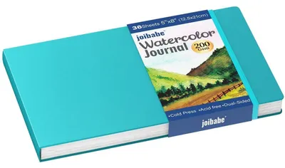 Produktbild von Aquarell Journal 12,5x21cm, 200g kaltgepresstes säurefreies Papier, 36 Blätter, blau