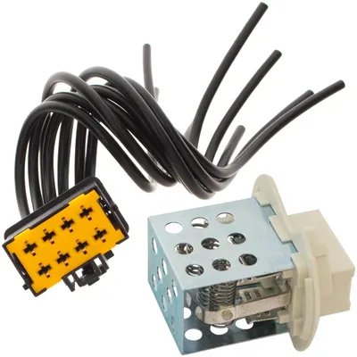 Produktbild von Renault Master II Mascott, Opel Movano A, Nissan Interstar: Gebläsewiderstand + Kabelbaum mit 8-poligem Widerstandsstecker (2 Stück)