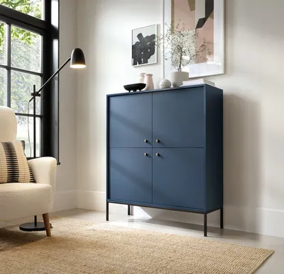 Immagine prodotto di Cassettiera alta 103,5 cm blu navy 4 ante 77132428
