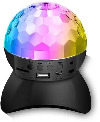 Zdjęcie produktu dla Lampa dyskotekowa LED z głośnikiem Bluetooth, oświetlenie imprezowe, odporna na wilgoć, idealna na imprezy, wesela i festiwale.