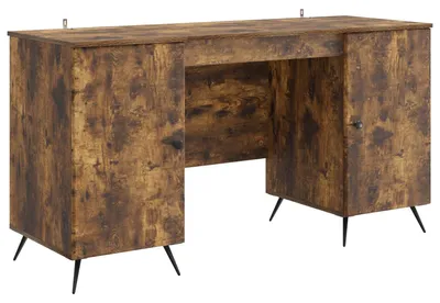 Imagen del producto de vidaXL Escritorio, color roble ahumado, 142,5 x 50 x 75 cm, material de madera