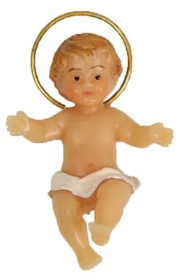Produktbild von FADEDA Jesuskind mit Heiligenschein  / Höhe:3 cm / handbemalt / detailgetreue Krippen Figuren - Weihnachten Tisch Dekoration Krippe Zubehör