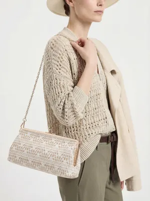 Imagen del producto de Bolso de mano Kassandra Orlanda Plus Cierre de hebilla, tejido jacquard geométrico Yellow UNICA 35x7x15 cm