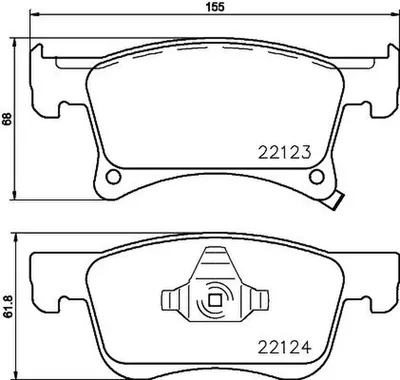 Produktbild von HELLA Bremsbeläge Satz Vorne Bremsklötze für OPEL Corsa E Schrägheck (X15) 8DB 355 023-021